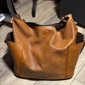 Jessica Simpson Tan Leather Tote hobo shoulder bag